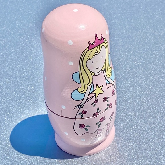 Princess Matryoshka Nesting Dolls Pink 5 Inches to 1 Inch Tall - Picture 6 of 10